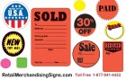 LABELS-Sold Labels-Sale Labels-Sold Sticker-Paid Stickers for Retail Store Signs